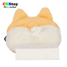 CHStoy #20C7032 high quality Cute Corgi Plush Animal Funny Car Tissue Box Christmas gift